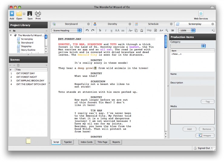 screenwriter software for mac